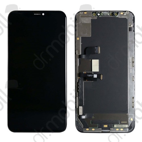 Kijelző Apple iPhone XS Max (lcd, érintőpanel, átvezető fóliával, keret) fekete